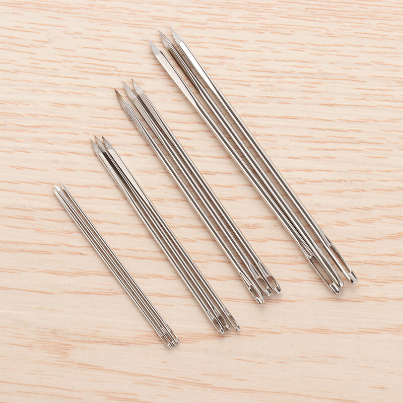 10 pçs de aço inoxidável agulhas triangulares diy artesanato de couro pino agulha de pele especial artesanato ponto costura suprimentos ferramentas