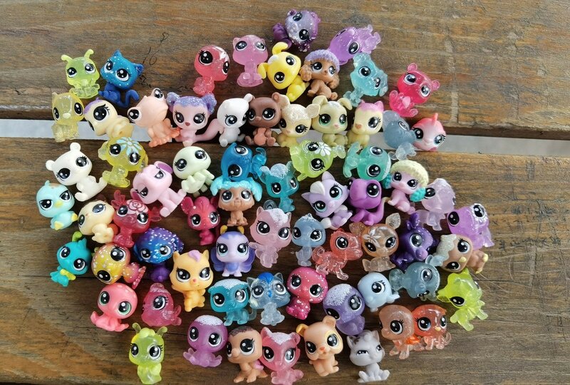 Mini figuras originales de animales pequeños para niños, juguetes coleccionables de 10 piezas, Littlest Pet Shop, LPS