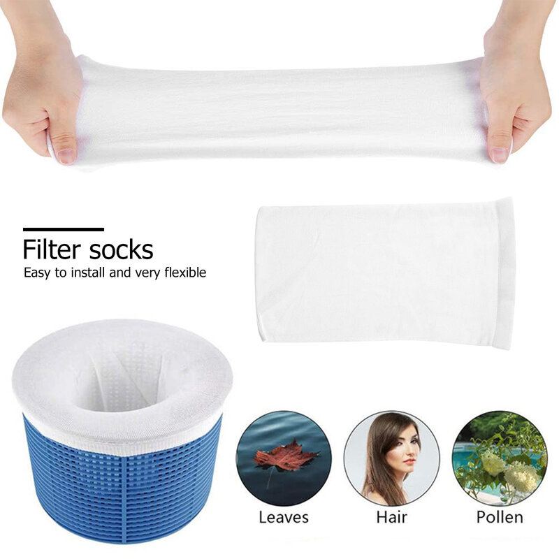 5/10pcs Pool Skimmer Socks Household Perfect Savers Nylon Mesh Design for Filters Baskets Skimmers Swimming Pool Accessories