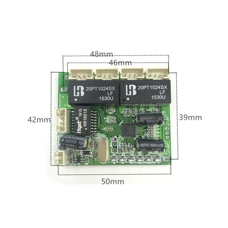 Mini 5V 12V schalter modul PBC OEM modul mini größe 3/4/5 Ports Netzwerk Schalter Pcb Board mini ethernet schalter modul 10/ 100Mbps