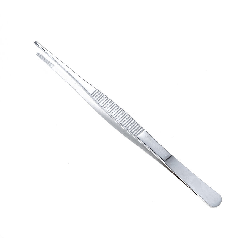 12.5cm-30cm Stainless Steel Tweezers Anti-Iodine Medical Long Straight Forceps Straight Head Elbow Medical Repair Tools