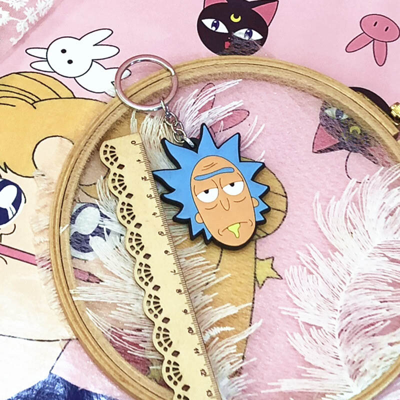 Rick and Morty Keychain Cosplay Costume Prop Accessories Jewelry Keyring
