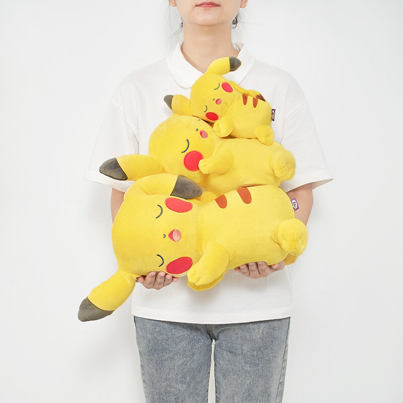 Hot anime Pokemon sonno originale Pikachu peluche giocattoli farciti bambola bambola cuscino morbido cuscini di peluche un regalo per un amico 43cm