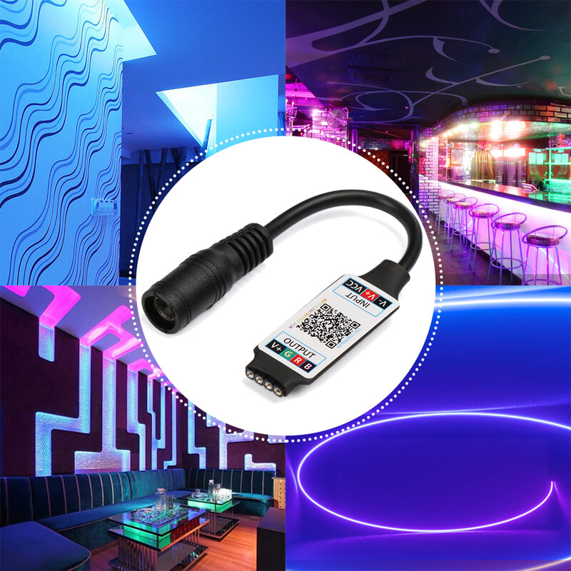 1 Pcs Useful Mini LED Bluetooth RGB Strip Light Controller Wireless Smart Phone Control DC 5-24V 6A For RGB 3528 5050 Strip