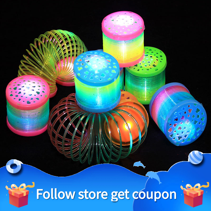 Luminescent Projection Rainbow Spring Children's Toys Plastic Creative Gift Early Educational Games Stretching Elasticity Adult