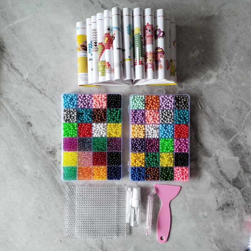 Perlen-Ensemble de perles de pulvérisation d'eau magiques faites à la main pour enfants, puzzle 3D, recharge de perles Hama, jeux de balle bricolage, jouets de nettoyage pour filles, 5mm, 1:1