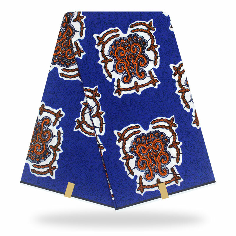 Tecido de cera de algodão de alta qualidade para o vestido de casamento nova ancara cera azul impressão africano nigéria moda impressões tecido