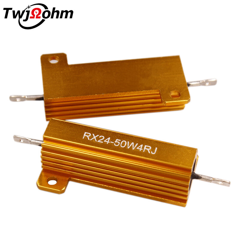 1 buah srx24 resistor rangka aluminium emas Ohm Ohm 200R47R pembuangan panas 50W resisto decoding