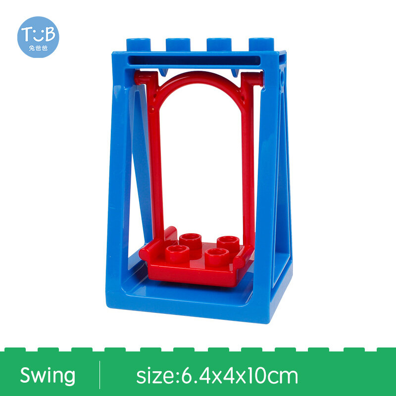 블록 놀이 공원 액세서리 슬라이드 사다리 스윙 시소 회전목마 대형 입자 도시 빌딩, 어린이 선물 벽돌 장난감
