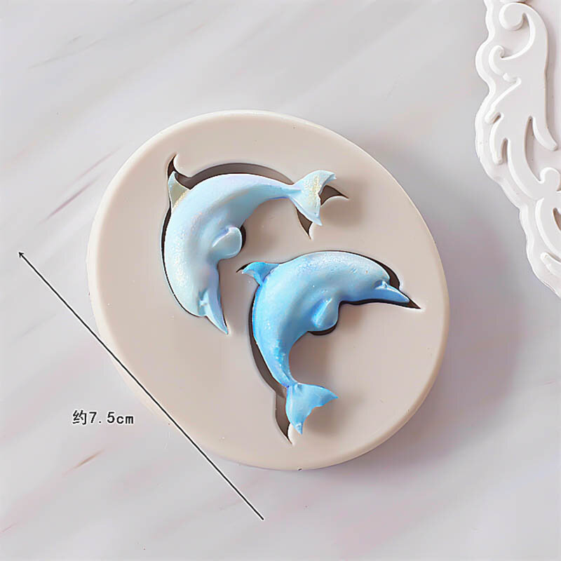 Cetakan Kue Lumba-lumba Ikan Rumput Laut Cetakan Kerang Kuda Laut Fondant Perbatasan Kue Putri Duyung Bintang Laut untuk Cetakan Dekorasi Kue Dapur
