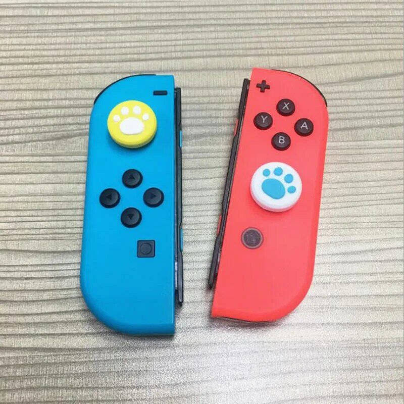 2 pcs Lovely Cat Paw Claw Thumb Stick Grip Cap Joystick Cover For Nintendo Switch NS Lite Joy-Con Controller Gamepad Thumbstick