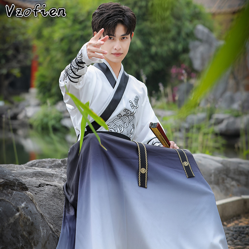 Traditional Hanfu Costume Men Tang Suit Ancient Hanfu Chinese Style Japanese Samurai Party Cosplay Costume Festival Outfits