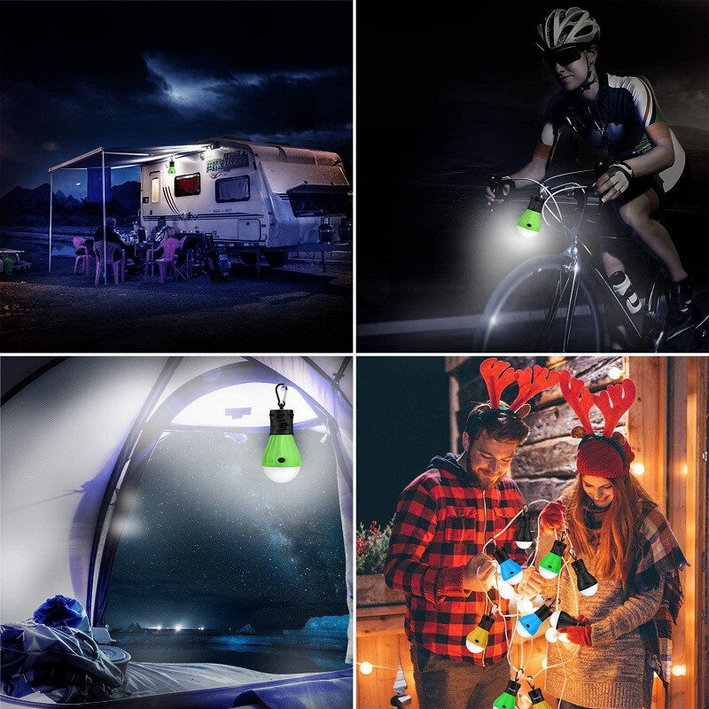 Lampu berkemah portabel, lentera LED bohlam tenda luar ruangan ponsel, lampu malam berkemah dengan baterai