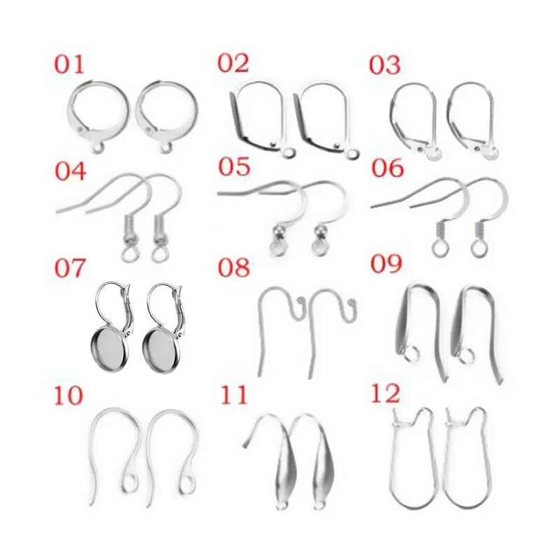 50pcs Stainless Steel Jewelry French Earring Hooks Findings Not Allergic Ear Hook Earrings Clasps For DIY Jewelry Making