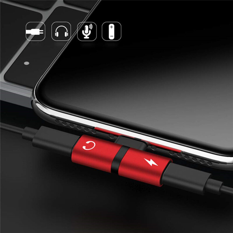 Aux Adapter do iphone'a 11 Pro Max Xs Max Xr X 8 7 słuchawki złącze słuchawkowe OTG kable do lightning konwerter Splitter