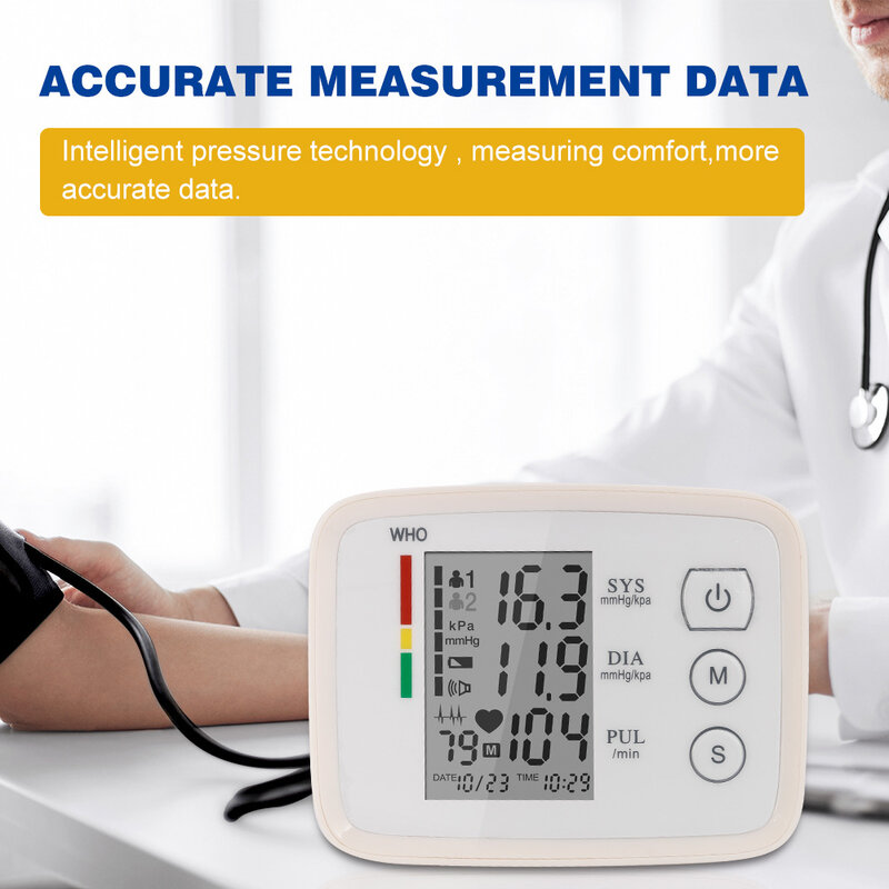 Automatic Digital Upper Arm Blood Pressure Monitor Cuff Tonometer BP Monitor Tensiometer Arm Sphygmomanometer Tansiyon Aleti