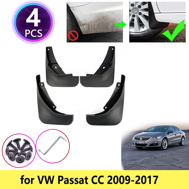 Para-lamas para vw volkswagen passat cc 2009 a 2017, proteção contra lama e respingo para carros, acessórios para carros 2010, 2011, 2012, 2013 e 2014