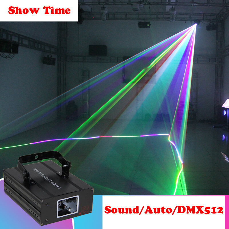 Zeigen Zeit DJ Laser Bühne Licht Volle Farbe 96 RGB Muster Projektor Bühne Effekt Beleuchtung Für Disco Xmas Party 1 kopf Laser
