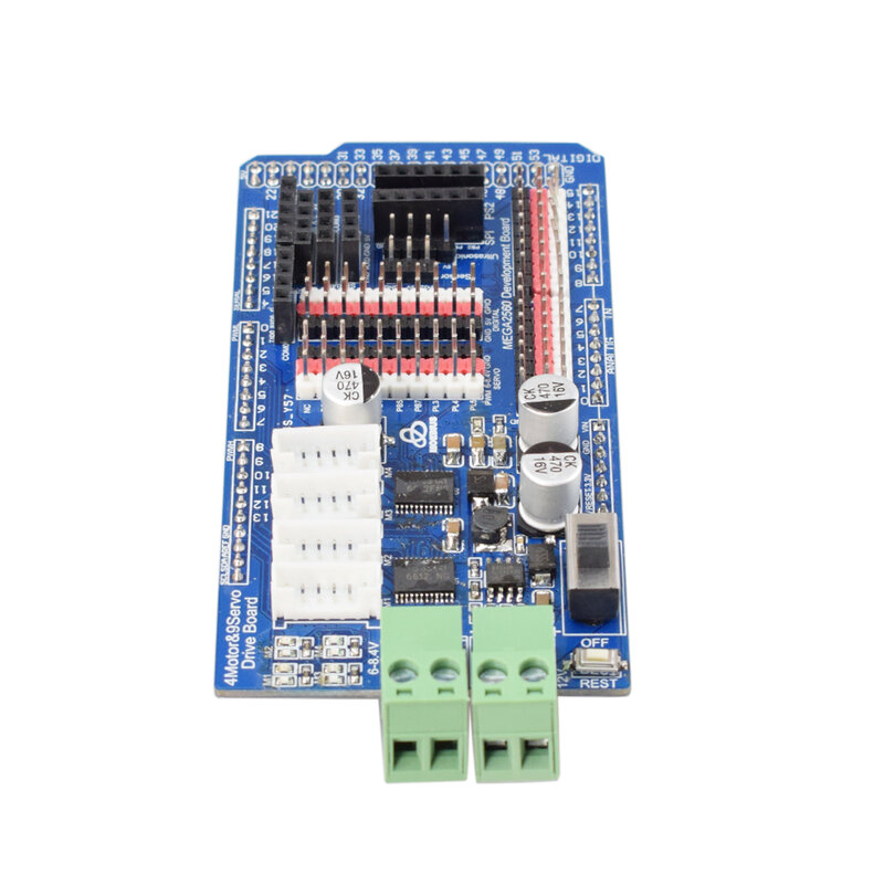 Placa de controlador Servo Shield para Arduino MEGA2560, Motor de 4 canales, 9 canales, rueda Mecanum, brazo de Robot inteligente, placa de expansión para coche