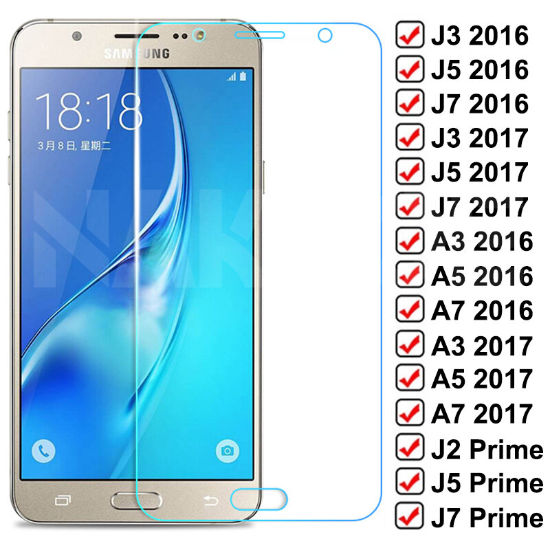 9D Beschermende Glas Voor Samsung Galaxy S7 A3 A5 A7 J3 J5 J7 2016 2017 J2 J4 J7 Core J5 prime Gehard Screen Protector Glas