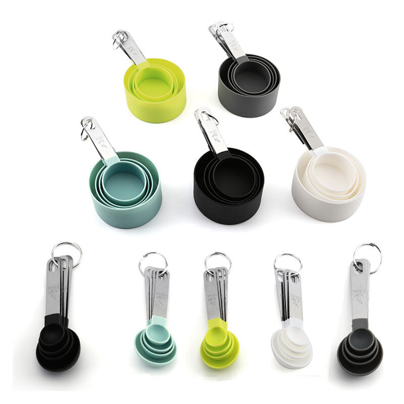 4 pçs ferramentas de cozinha colheres medição copos conjunto aço handleteaspoon café açúcar colher bolo cozimento gadgets