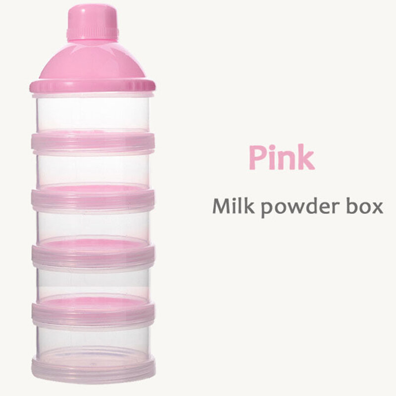 Dispensador de leite em pó para bebês, grade de 5 camadas acessórios de plástico para cereal recipiente de comida caixa de armazenamento de alimentação infantil removível