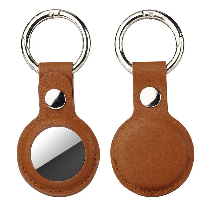 For Apple Airtag Case Leather Keychain Protective For Airtag Tracker Locator Device Anti-lost For airtag air tag Case llavero
