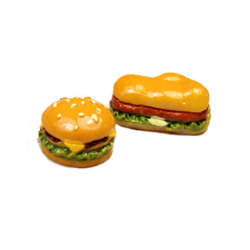 미니 시뮬레이션 음식 햄버거 가상 놀이 인형 주방 장난감, 인형 집 미니어처, 클래식 매력, DIY 장식, 10 개/세트