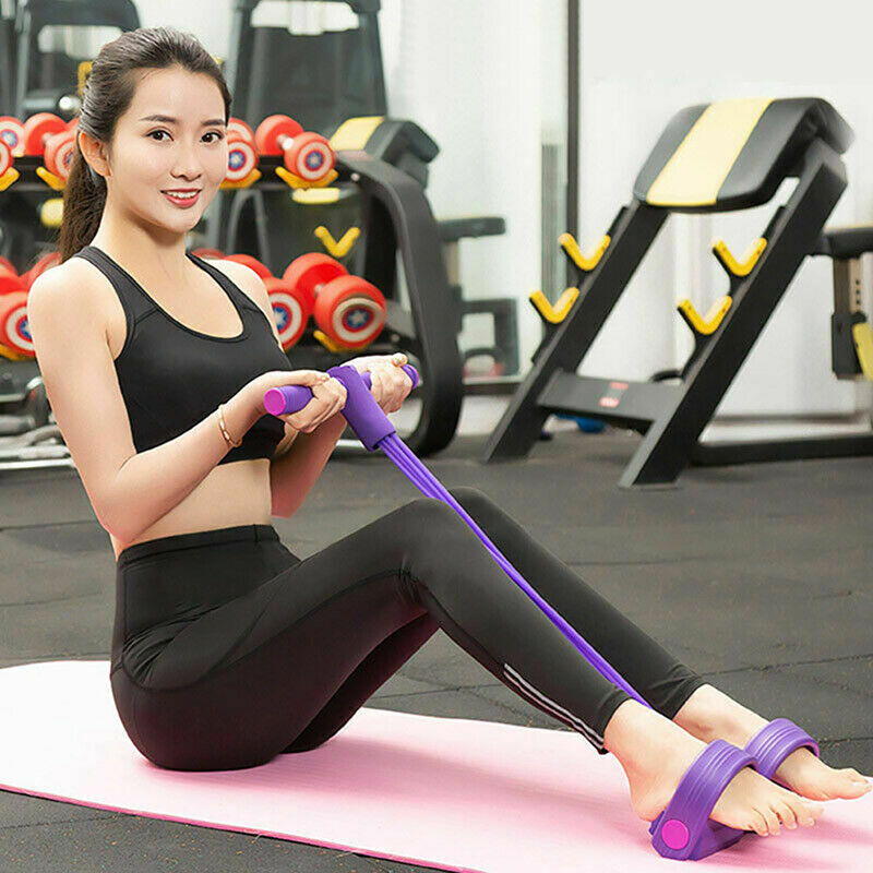 Indoor Fitness Resistance Bands Exercise Equipment Elastic Sit Up Pull Rope Gym Workout Bands Sport 4 Tube Pedal Ankle Puller 35