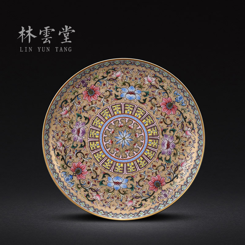 Jingdezhen-plato colgante de cerámica hecho a mano con esmalte de colores, artículos de decoración