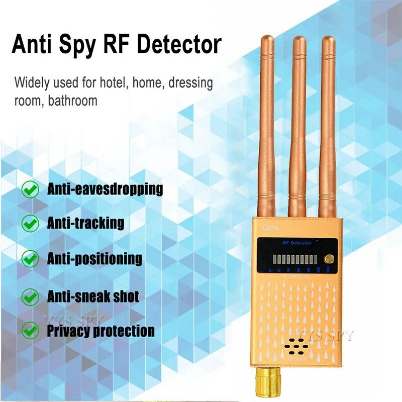 3 Antenna Professional G619 Anti Spy Detector RF CDMA Signal Finder For GSM Bug GPS Tracker Wireless Hidden Camera Eavesdropping