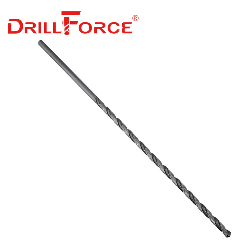 Drillforce Tools-brocas de torsión larga para metal, aleación de acero y hierro fundido, 4mm-16mm x 400mm, OAL HSS M2, óxido negro