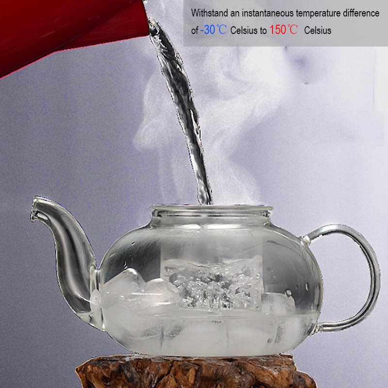 BORREY Heat-Resistant Glass Teapot Double Wall Glass Teacup Clear Tea Pot Infuser Qolong Tea Kettle Tea Different Flavors