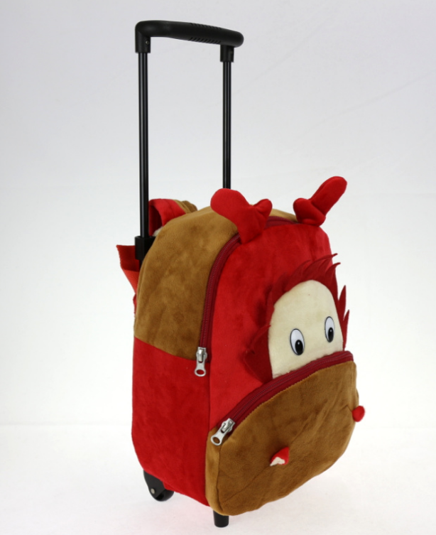 Kindergarten doll backpack rolling luggage bags double use 1-6 years old kids trolley suitcase Detachable trolley school bag