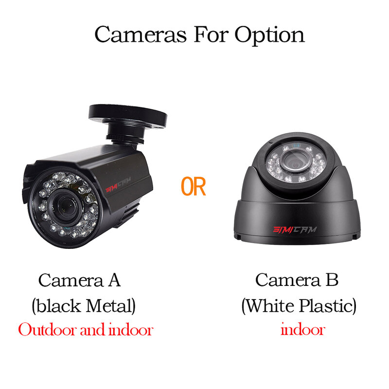 Bewakingscamera Cctv Kit Dvr Camera Hd 4CH 1080N 5in1 Dvr Kit 2 Stuks 720P/1080P ahd Camera 2MP P2P Video Surveillance Set