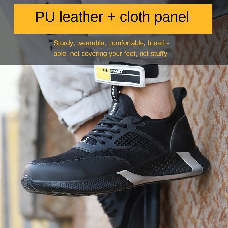 Leoxose-chaussures de sécurité pour hommes, baskets de travail à embout en acier Anti-écrasement, légères et Anti-perforation grande taille pour l'extérieur