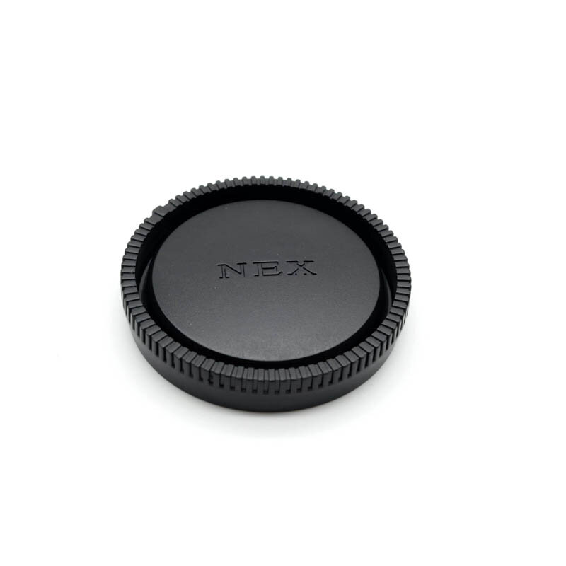 Tampas da lente traseira com NEX "Logo, plástico preto para SONY E e FE Mount Lens