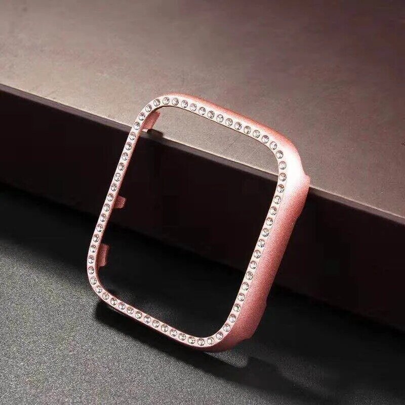 Luxo diamante moldura de metal para apple assistir série 6 5 4 3 2 1se liga caso para iwatch 38 40 42 44mm protetor pára-choques capa
