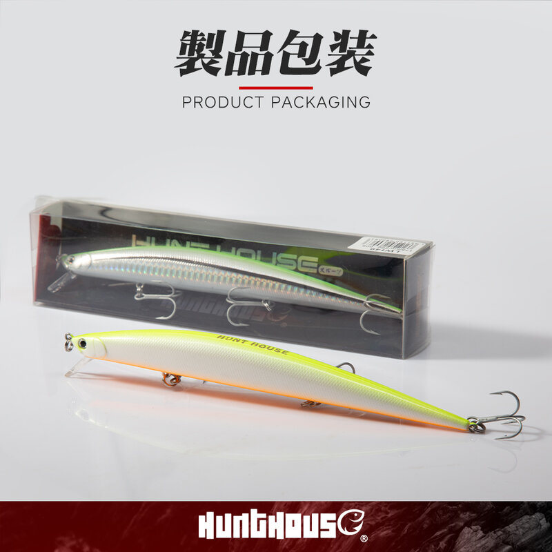 Hunthouse Tide Slim Minnow 175mm 148mm floating Wobble Flyer Minnow Fishing Lure Hard Bait saltwater ABS Plastic For Seabass