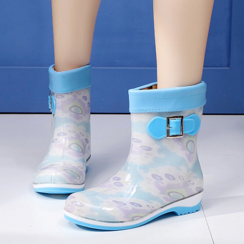 Botas de chuva de veludo para mulheres, Botas, Sapatos impermeáveis, Candy Rainboots, 3cm, Moda Trabalho, Bonito
