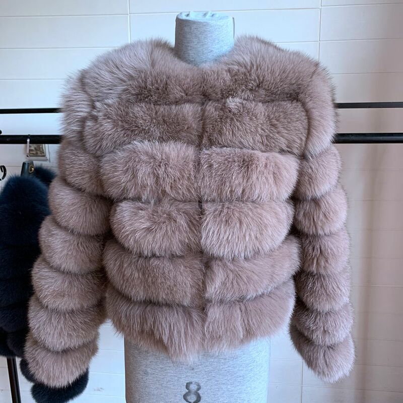 50 CENTIMETRI Reale della pelliccia reale del cappotto di pelliccia di volpe vestito maniche lunghe qualità silver fox delle donne di inverno caldo di spessore di volpe naturale cappotti di pelliccia