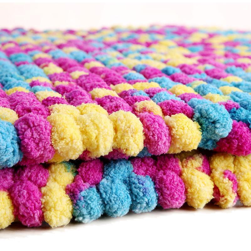 Fil de laine large et doux, vente en gros, pompon arc-en-ciel, fil de tricot à la main, Crochet, bricolage, couverture, coussin, fil pompon coloré FZ27