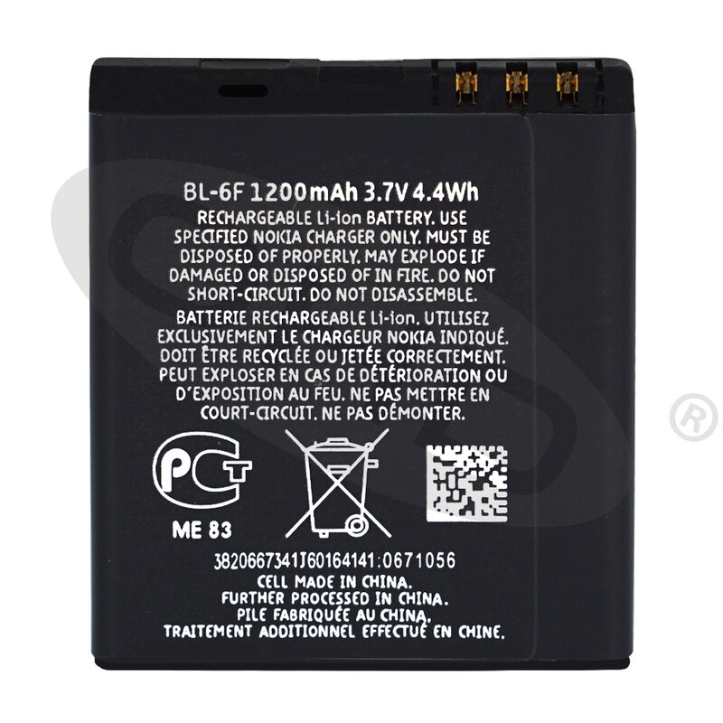 2 Pcs/Lot OHD D'origine Haute Qualité 1200mAh BL-6F BL 6F BL6F Batterie Pour Nokia 6788 N78 N79 N95 6788 6788I