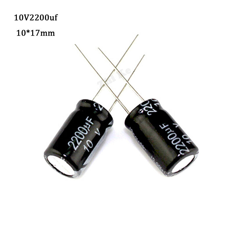10ชิ้น/ล็อต2200UF 10V 10X17มม.10V2200uF คุณภาพสูงอลูมิเนียม Electrolytic Capacitor 10*17มม.