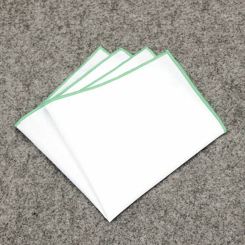 Men White Pocket Square Cotton Handkerchief Hanky Wedding   Formal Hanks Suit Pocket Towel Accessories