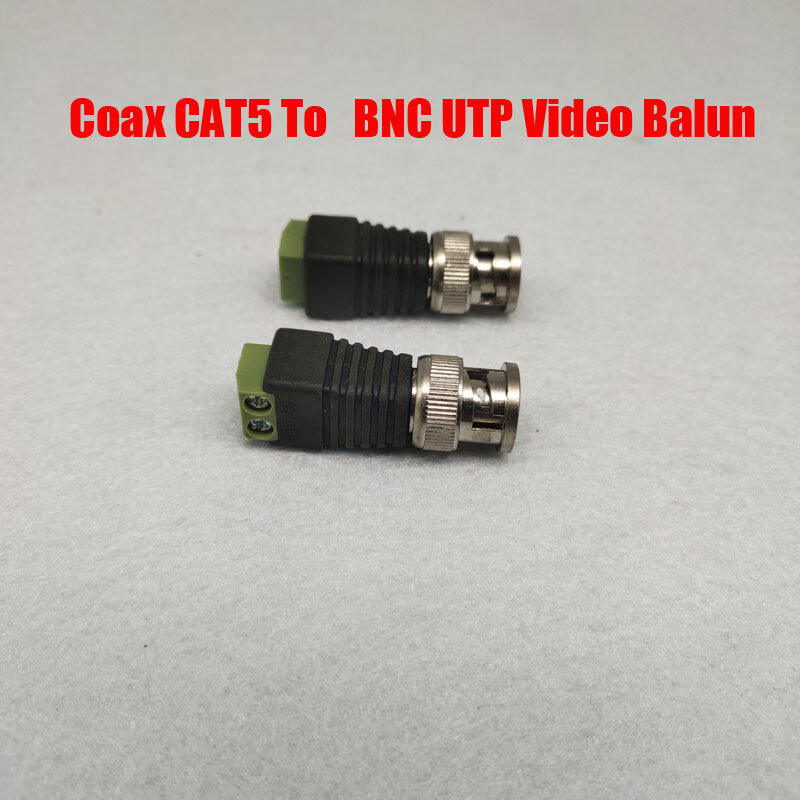 Membujuk CAT5 untuk Kamera CCTV BNC UTP Video Balun Konektor Adaptor BNC PLUG untuk Sistem CCTV