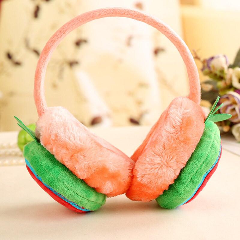 Protège-oreilles en peluche Style Fruit dessin animé, antigel chaud pour étudiant, automne et hiver
