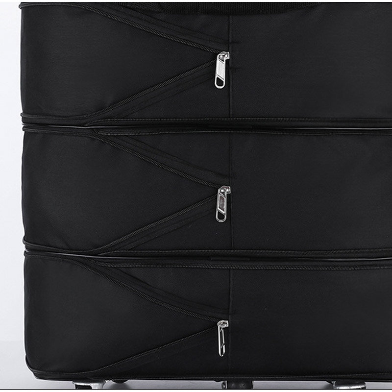 27 32 42Inch Travelling Pack Wheels For Women Men Expandable Foldable Trolley Luggage Versatile Black Suitcase For Weekend Trip