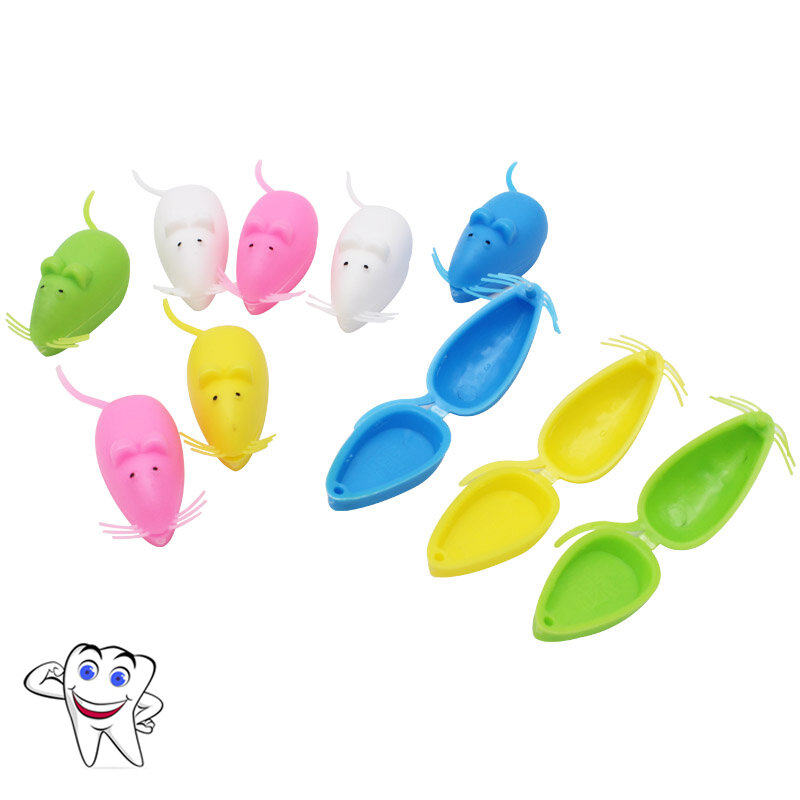 10PCS Baby Tooth Case Keepsake Box kids teeth Organizer Mouse Plastic Milk Teeth Storage Box Save Collect First Tooth Mini Gift
