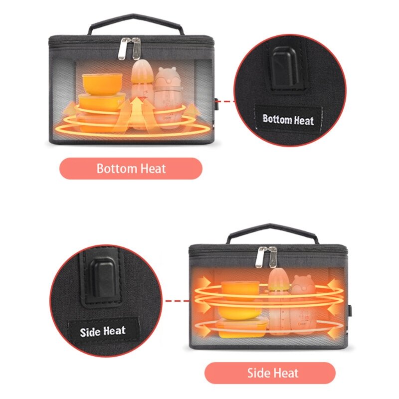 USB Smart Display scalda biberon per bambini riscaldatore Tote salviettine umidificate borsa per isolamento termico per alimenti 6.8L grande capacità